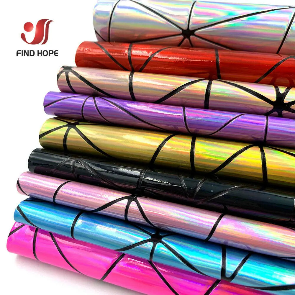 9 Sheets Holographic Leather Geometric Bundle