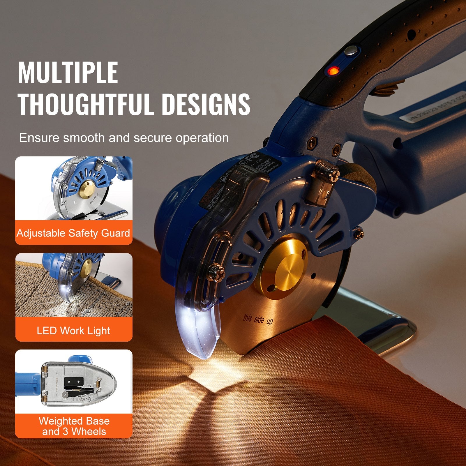 5-Speed Cordless Electric Rotary Fabric Cutting Machine