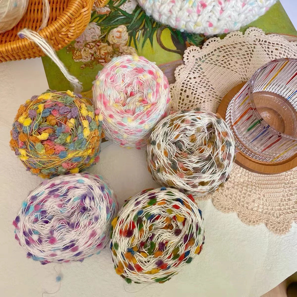 Colorful Candy Thread Hand-mixed Yarn Ball