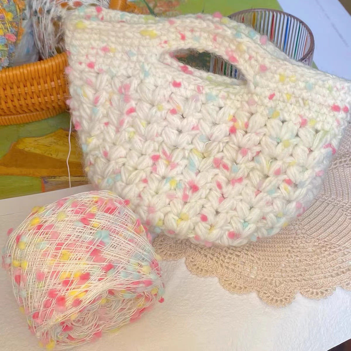 Colorful Candy Thread Hand-mixed Yarn Ball