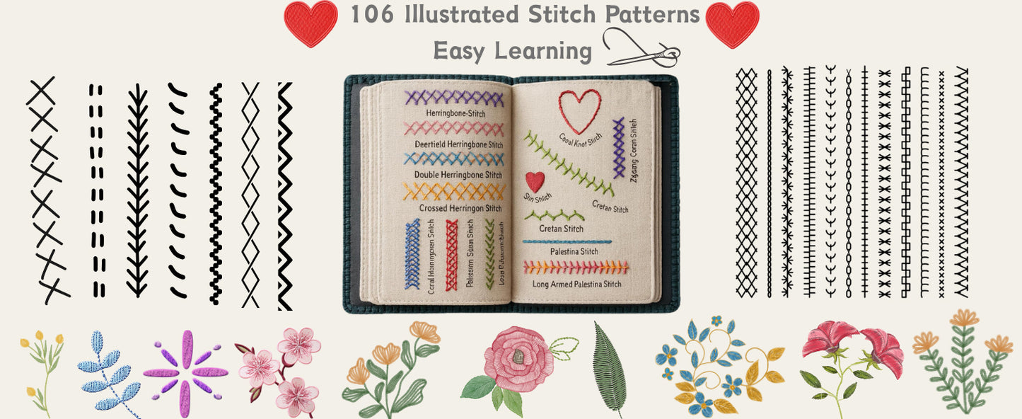 Upgraded Embroidery Stitch Book Kit