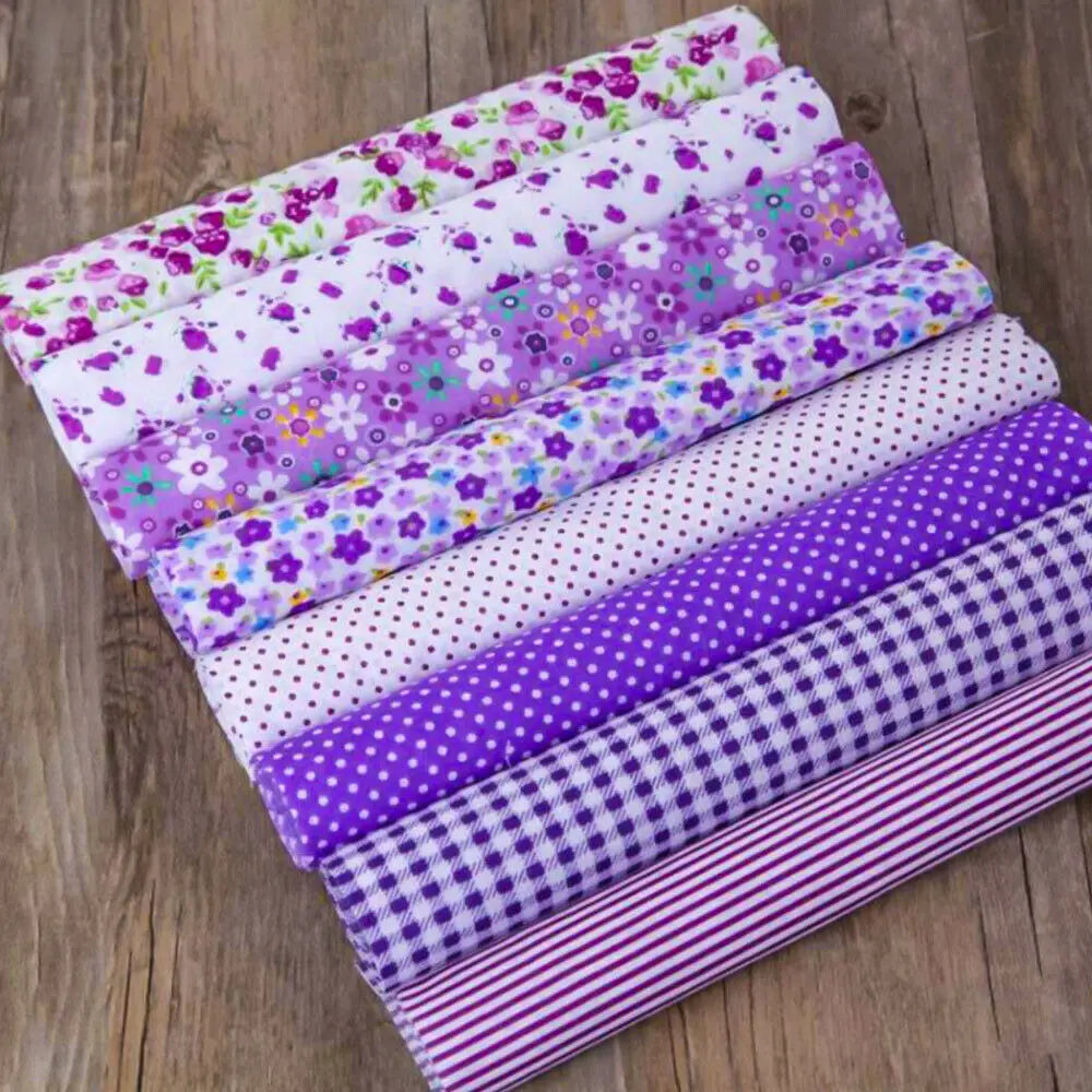 7Pcs/set 25x25cm Multicolor Cotton Assorted Pre Cut Fat Quarter Bundle
