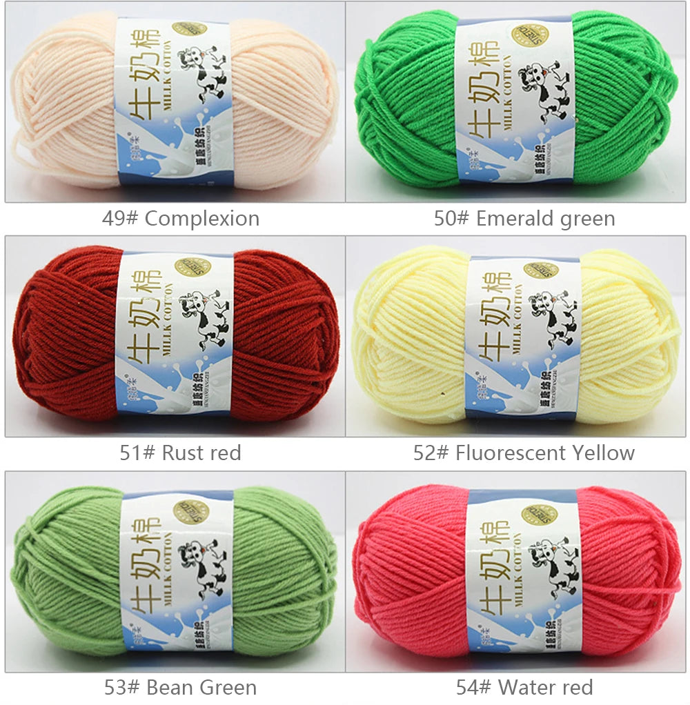 50Gram/Set Milk High-quality Cotton Yarn