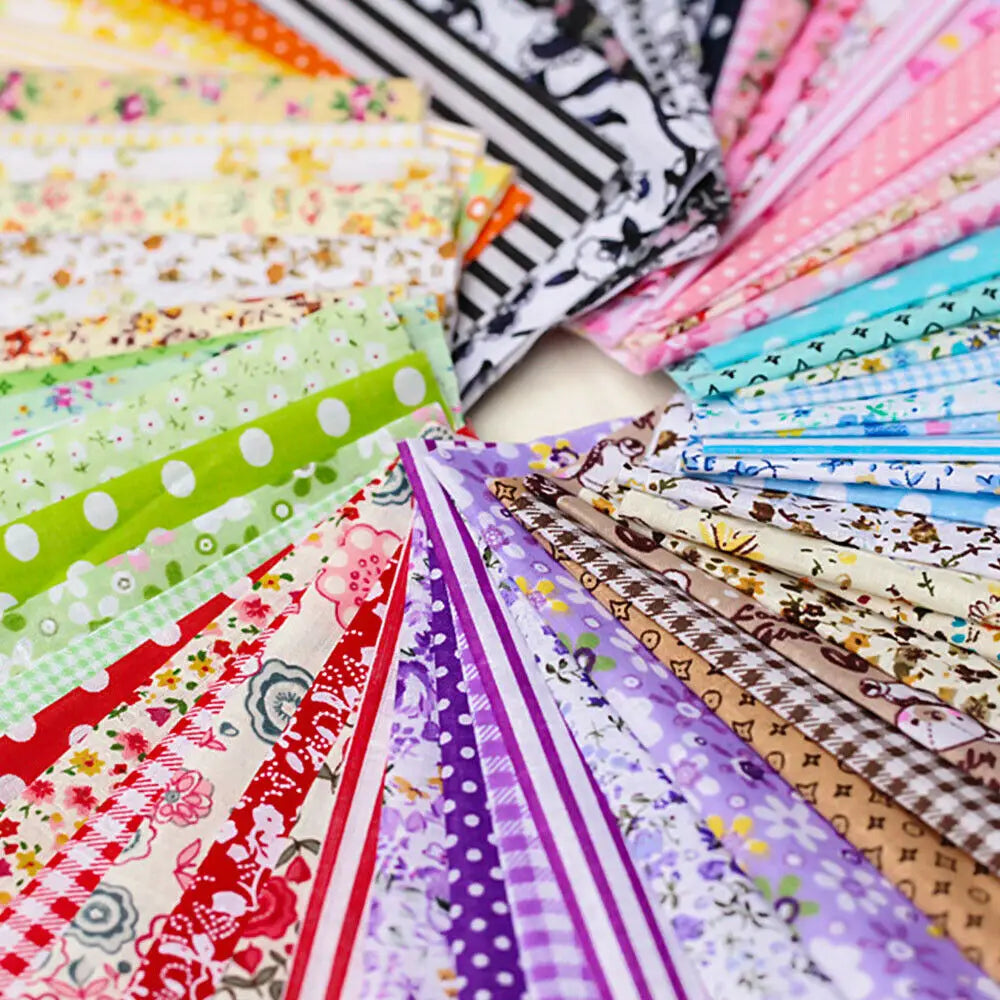 7Pcs/set 25x25cm Multicolor Cotton Assorted Pre Cut Fat Quarter Bundle