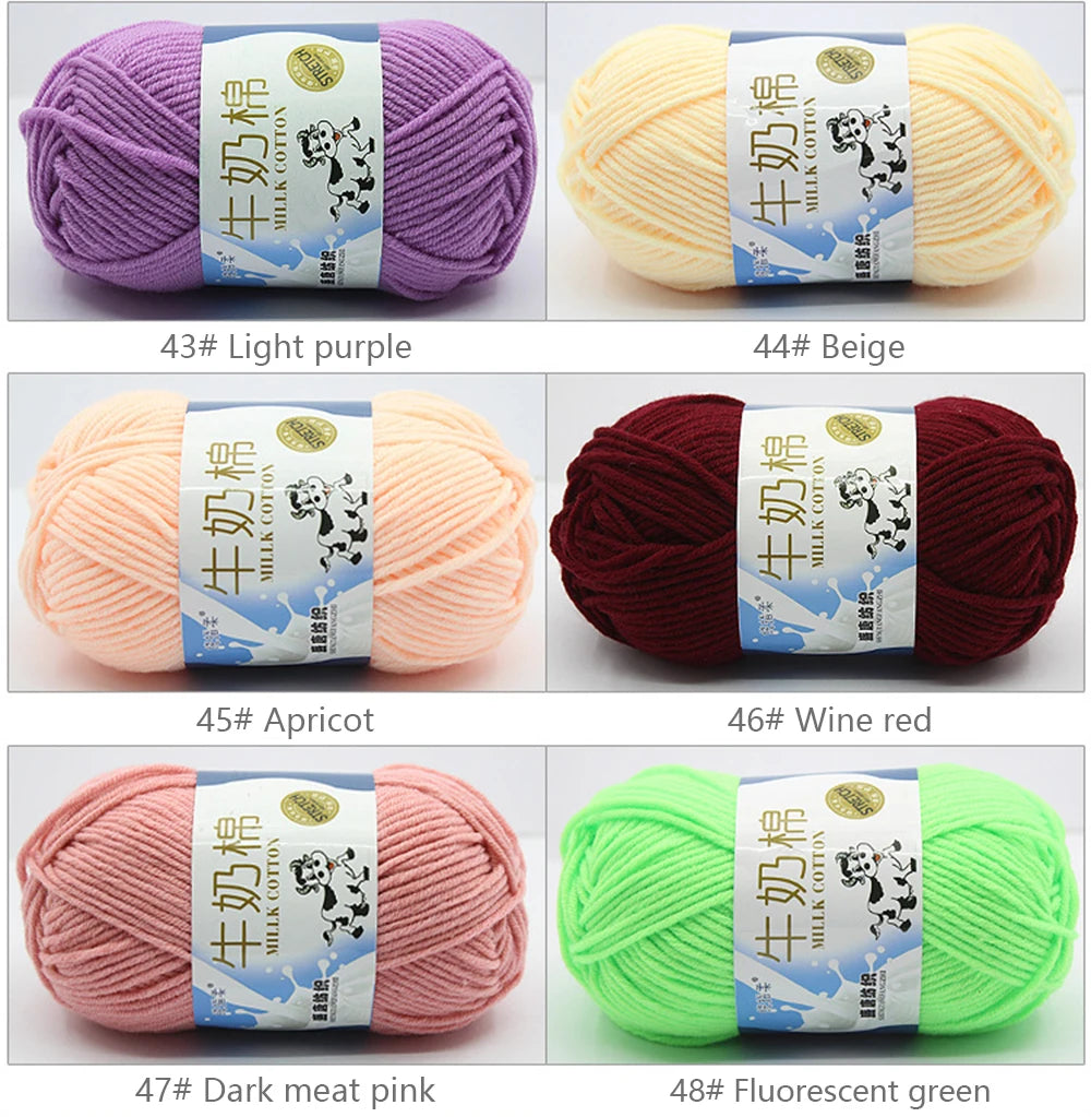 50Gram/Set Milk High-quality Cotton Yarn