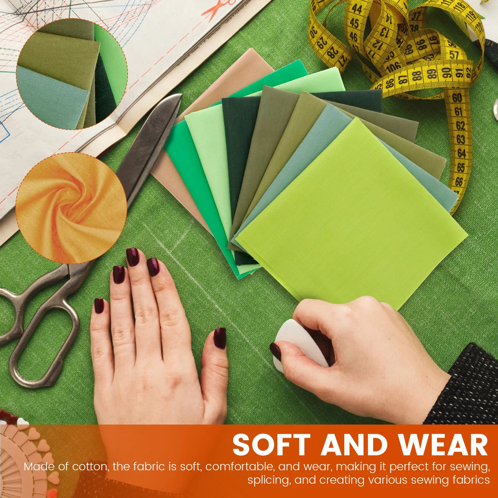 50Pcs Color Cotton Fabric Bundle