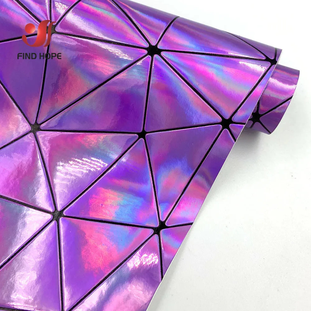 9 Sheets Holographic Leather Geometric Bundle