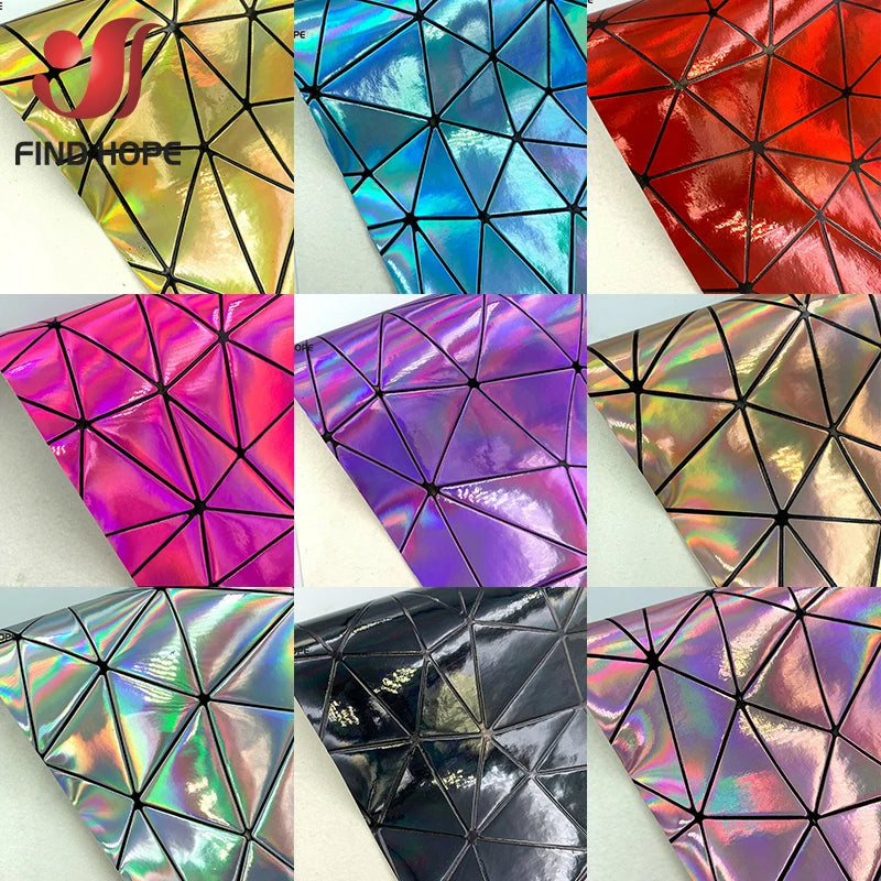 9 Sheets Holographic Leather Geometric Bundle