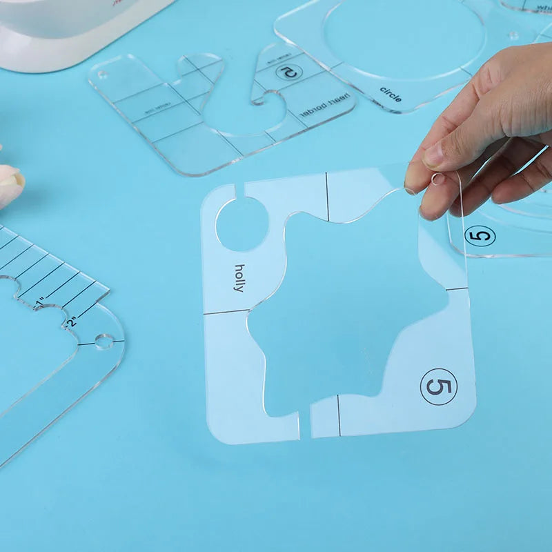 13Type Quilting Template Free Motion Ruler