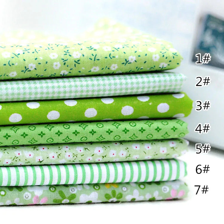 7Pcs/set 25x25cm Multicolor Cotton Assorted Pre Cut Fat Quarter Bundle