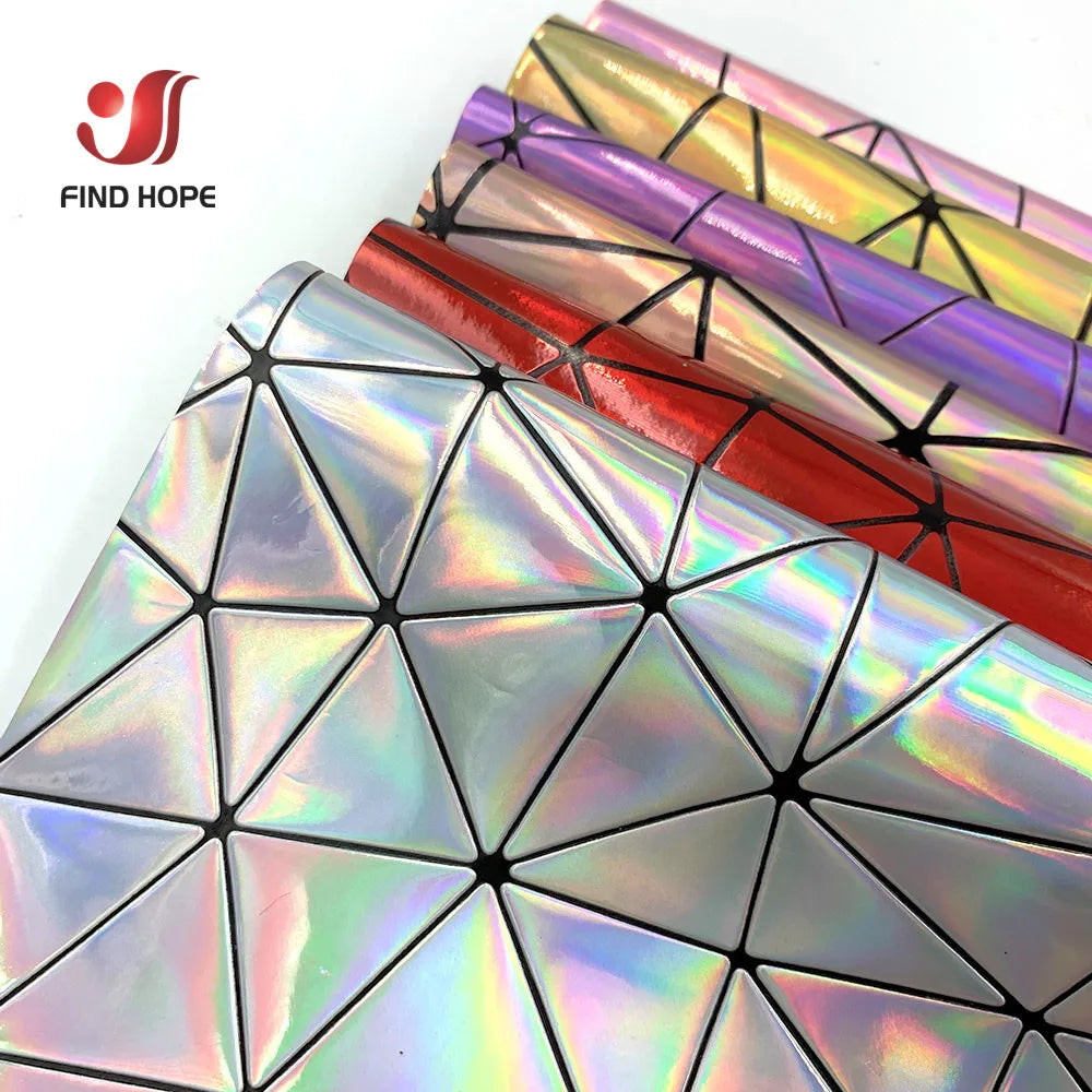 9 Sheets Holographic Leather Geometric Bundle