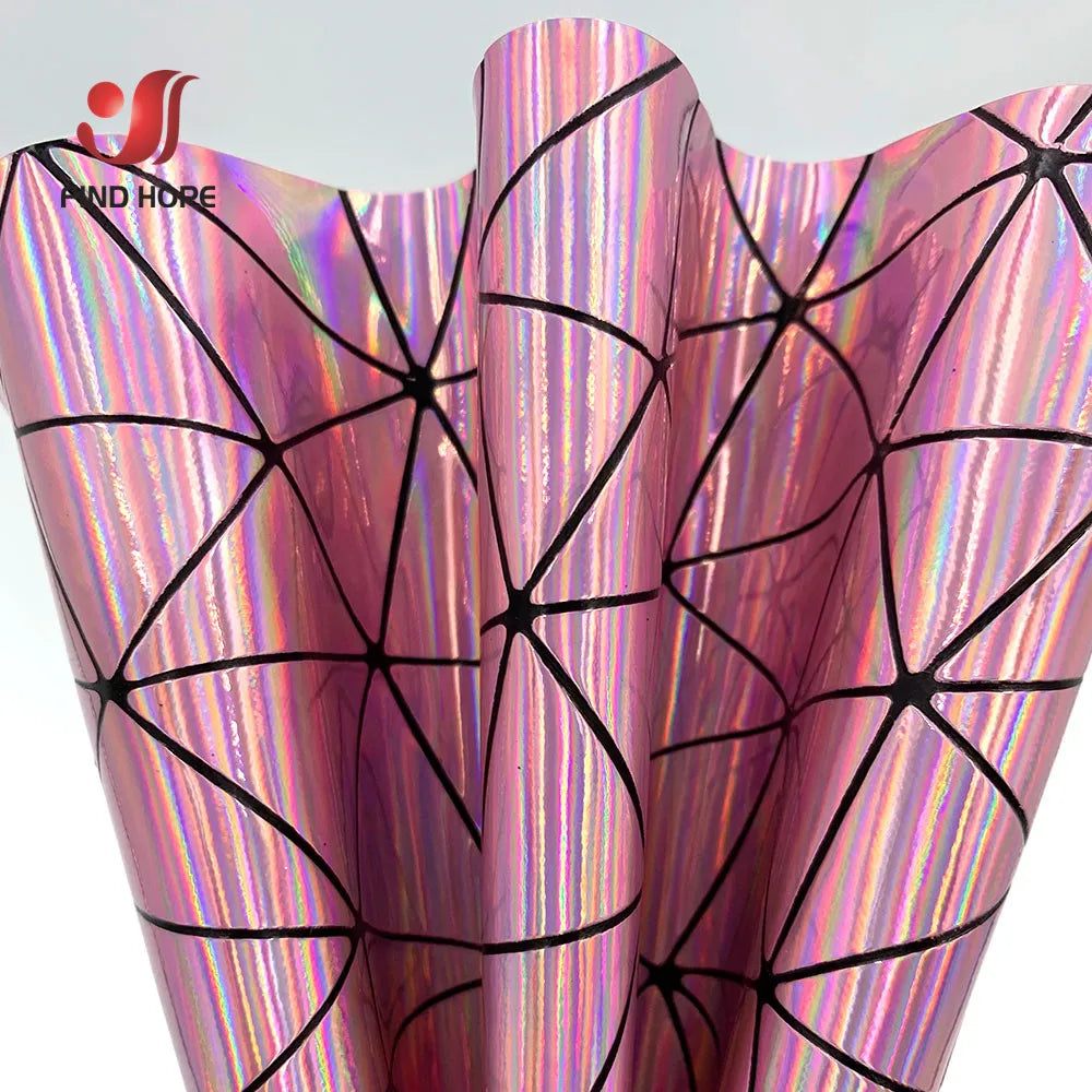 9 Sheets Holographic Leather Geometric Bundle