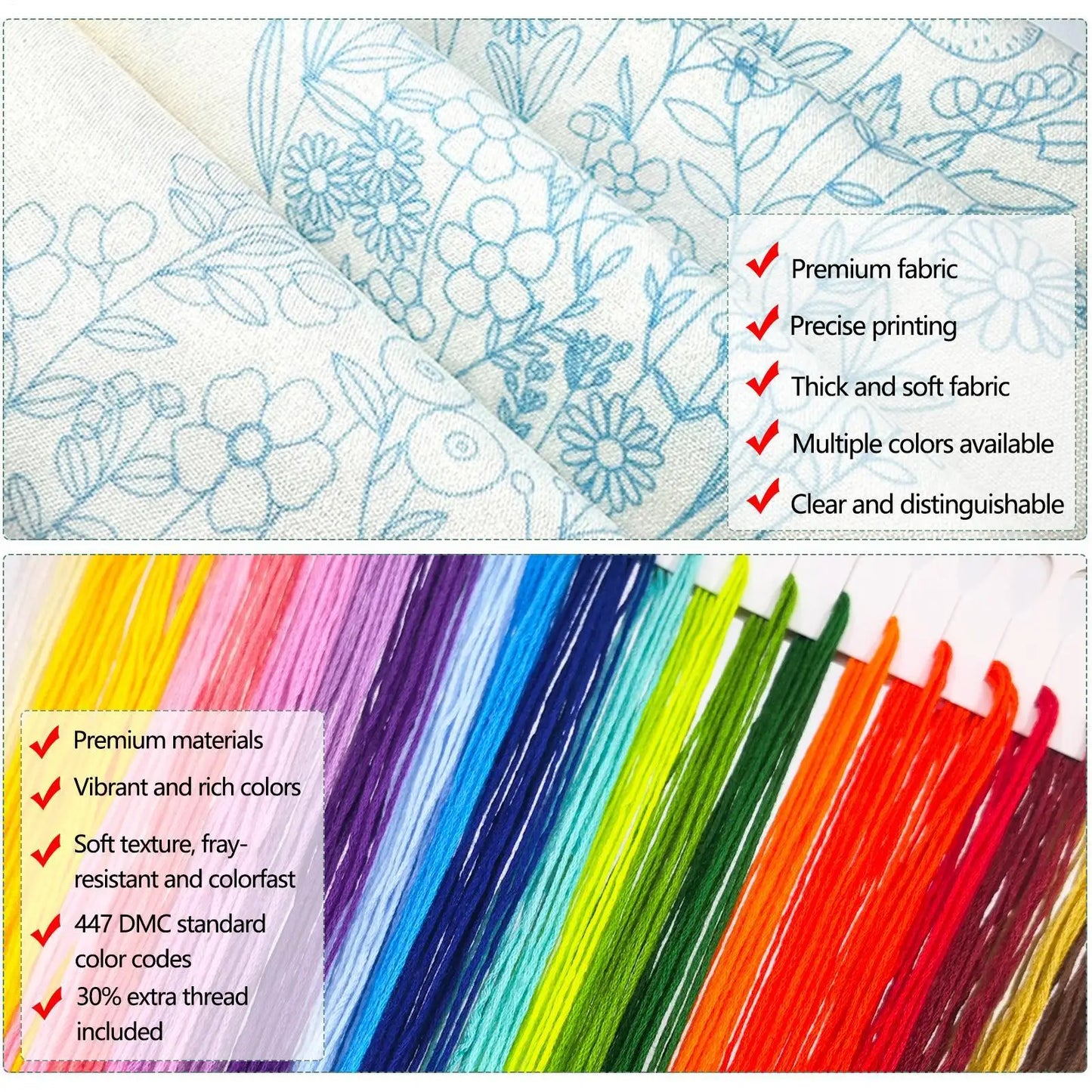 Embroidery Stitch Book for Beginners with sewing kit