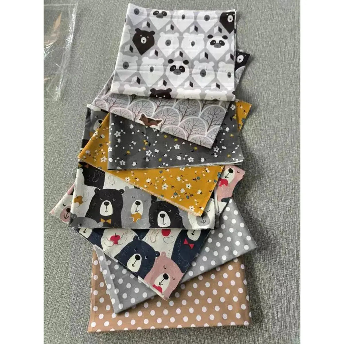 (25cm*20cm)8pcs Pink Floral Cotton Fabric Bundle