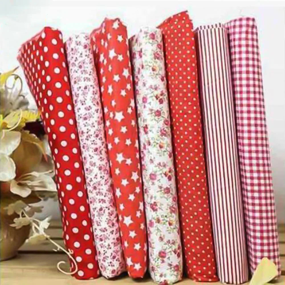 7Pcs/set 25x25cm Multicolor Cotton Assorted Pre Cut Fat Quarter Bundle