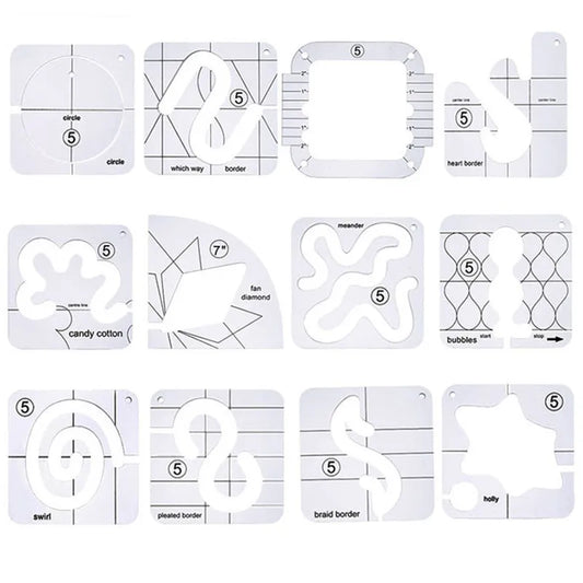 13Type Quilting Template Free Motion Ruler