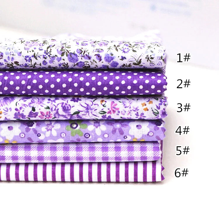 7Pcs/set 25x25cm Multicolor Cotton Assorted Pre Cut Fat Quarter Bundle