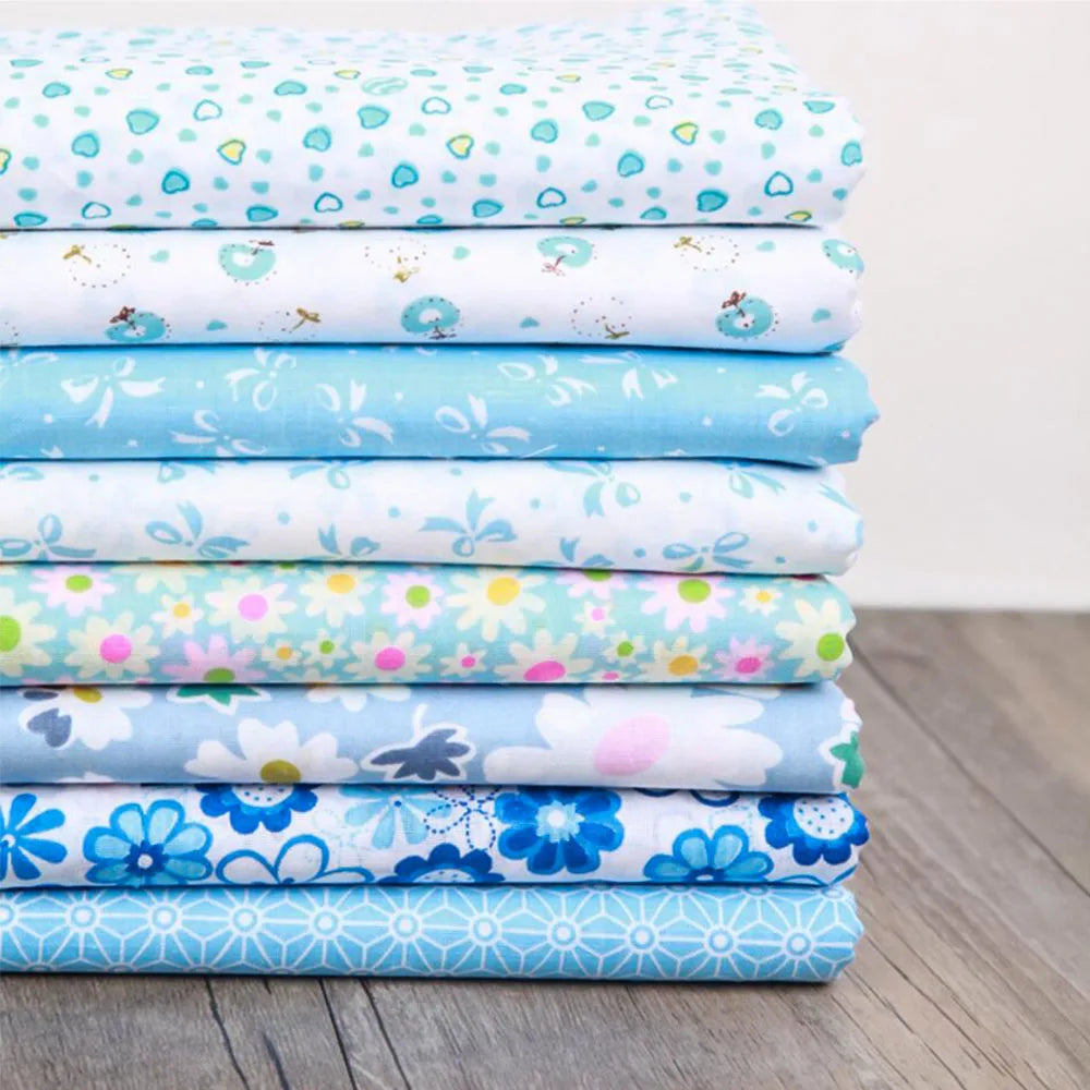 7Pcs/set 25x25cm Multicolor Cotton Assorted Pre Cut Fat Quarter Bundle