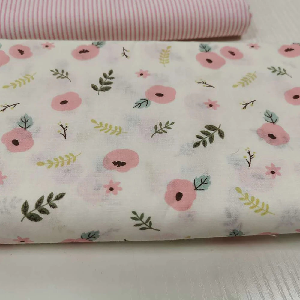 6pcs 25/50cm Floral Cotton Cloth Pre-Cut  Sewing Fabric