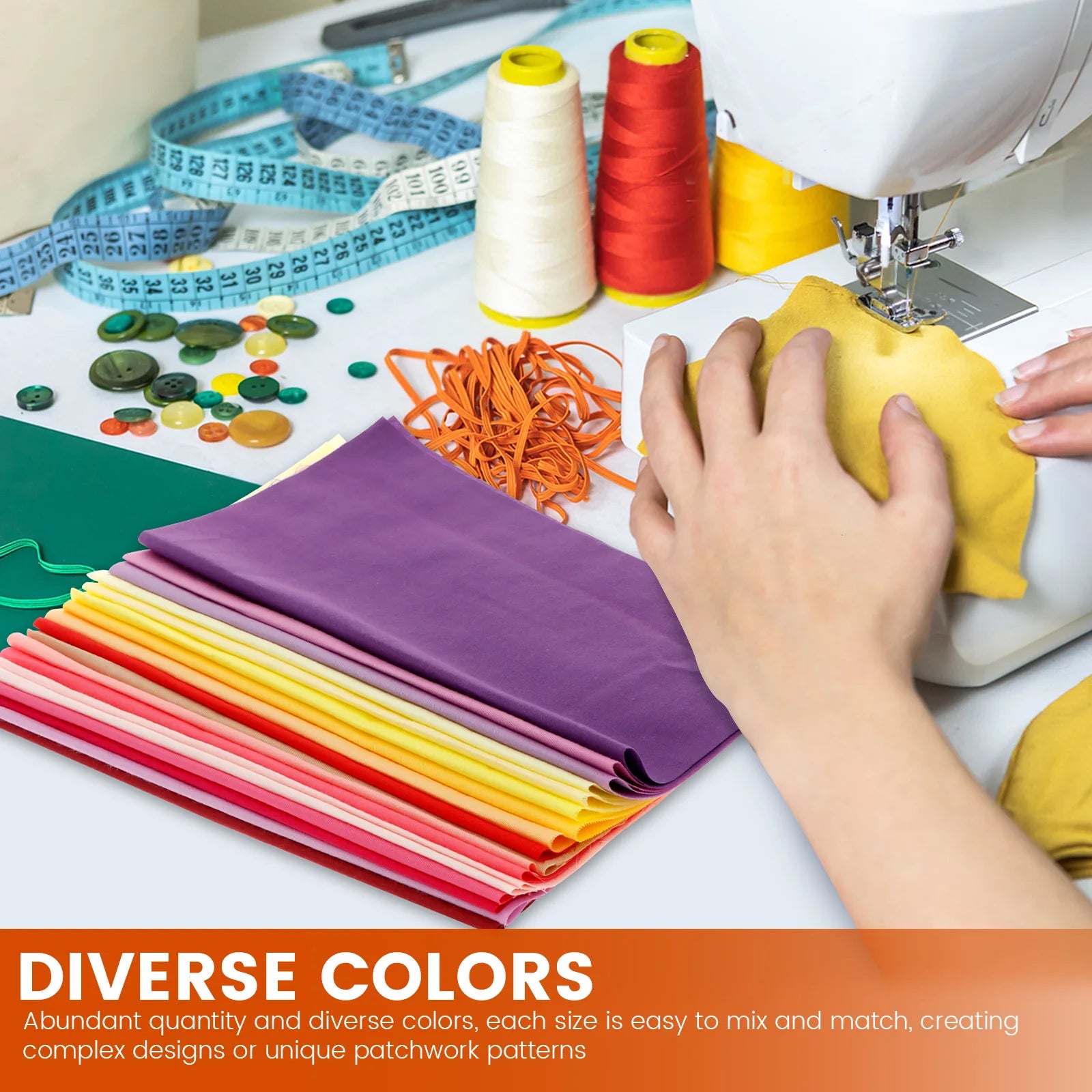 50Pcs Color Cotton Fabric Bundle