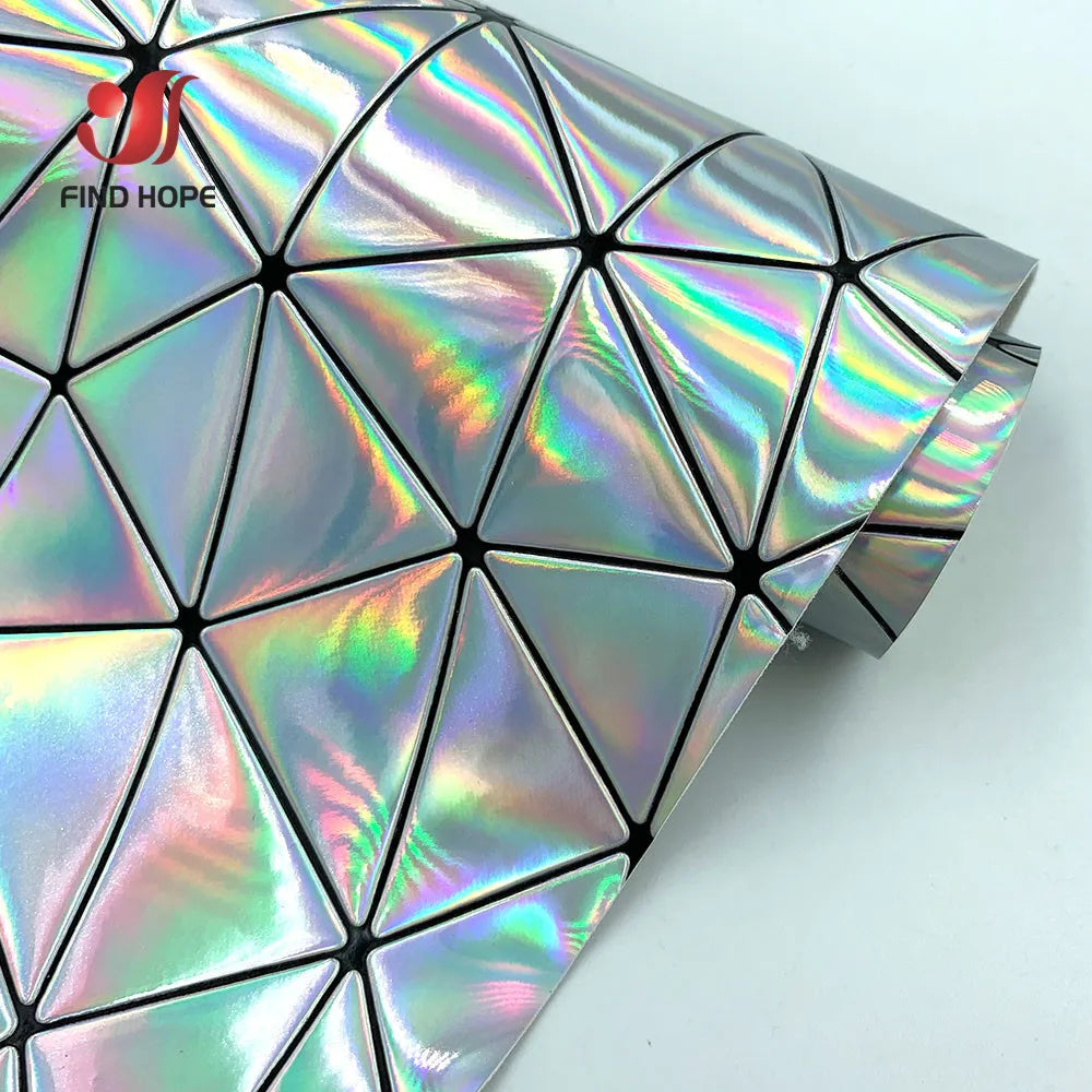 9 Sheets Holographic Leather Geometric Bundle