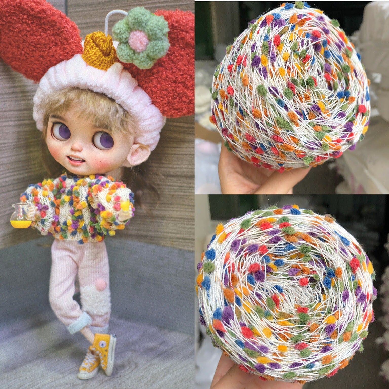 Colorful Candy Thread Hand-mixed Yarn Ball