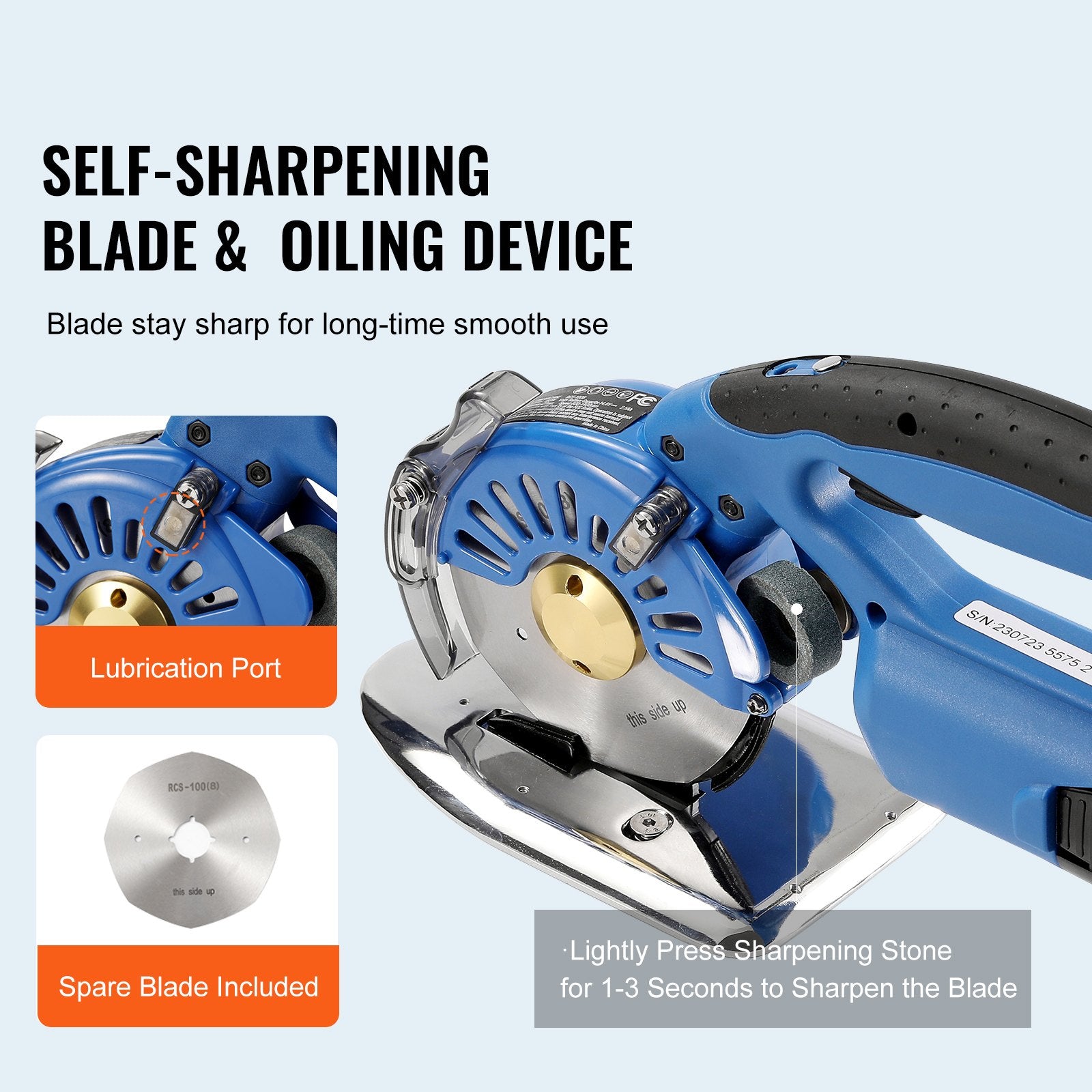 5-Speed Cordless Electric Rotary Fabric Cutting Machine